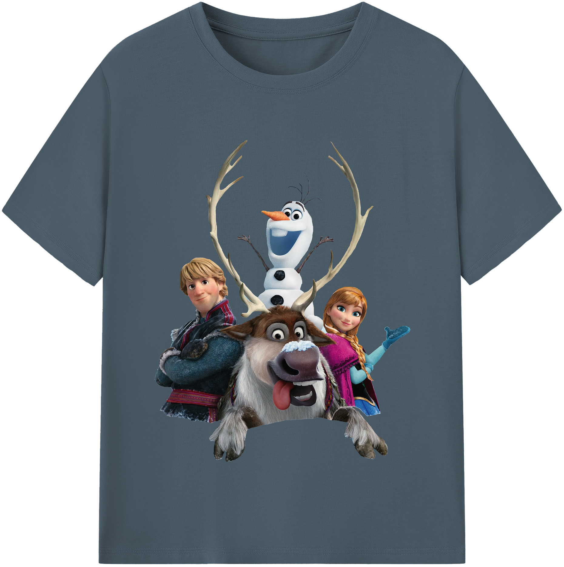 （画像用） アナと雪の女王 アンナ エルサ Frozen Anna Elsa 綿100％半袖Tシャツ（フロントプリント）